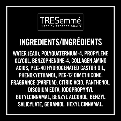 TRESemmé Volume Mist close-up of ingredients for care-forward formula.