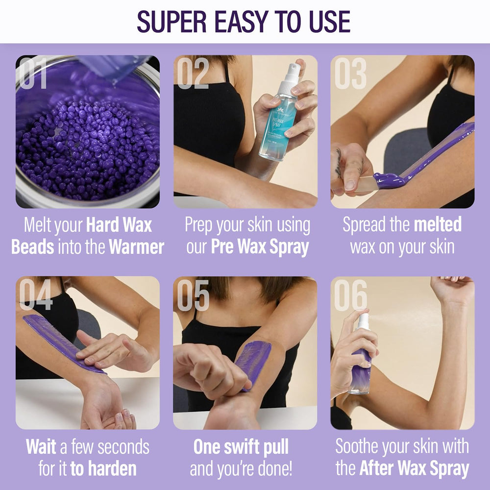 Tress Wellness after-wax spray calms skin post session.