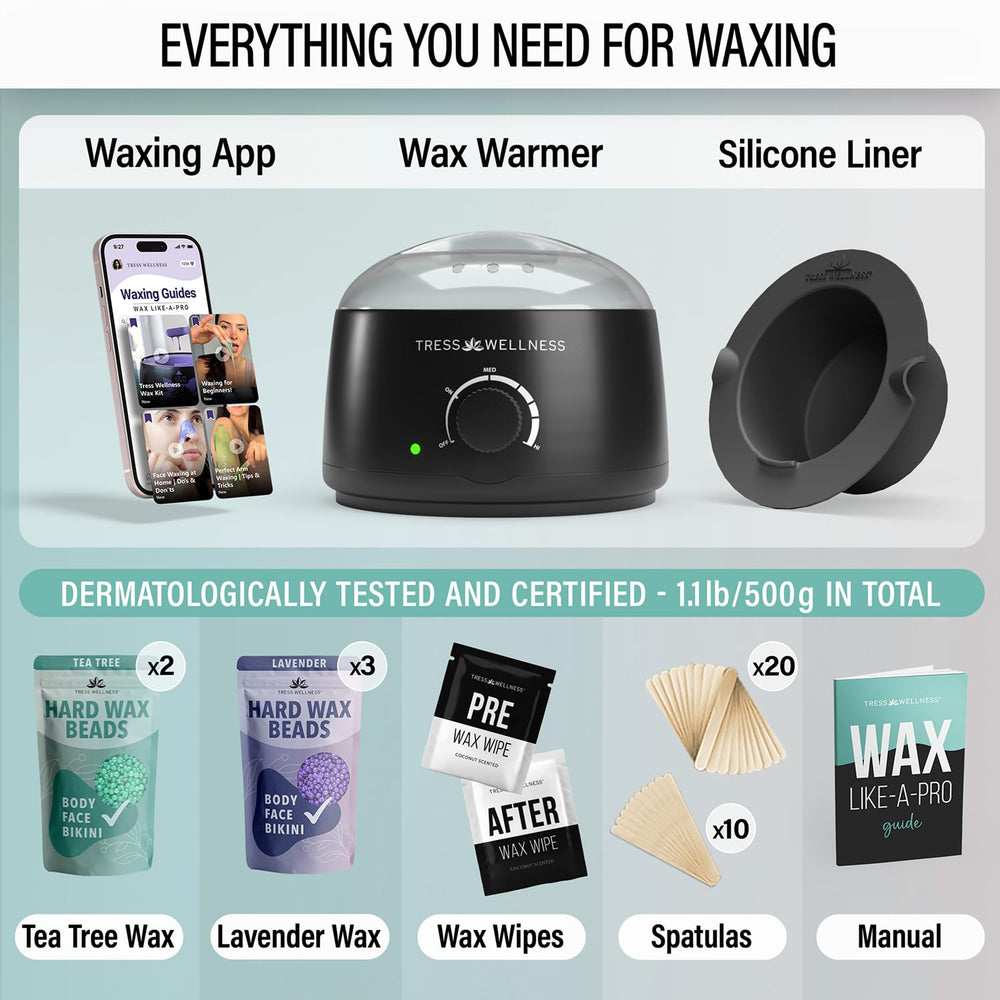 Tress Wellness analogue wax warmer close-up with adjustable temperature for safe use