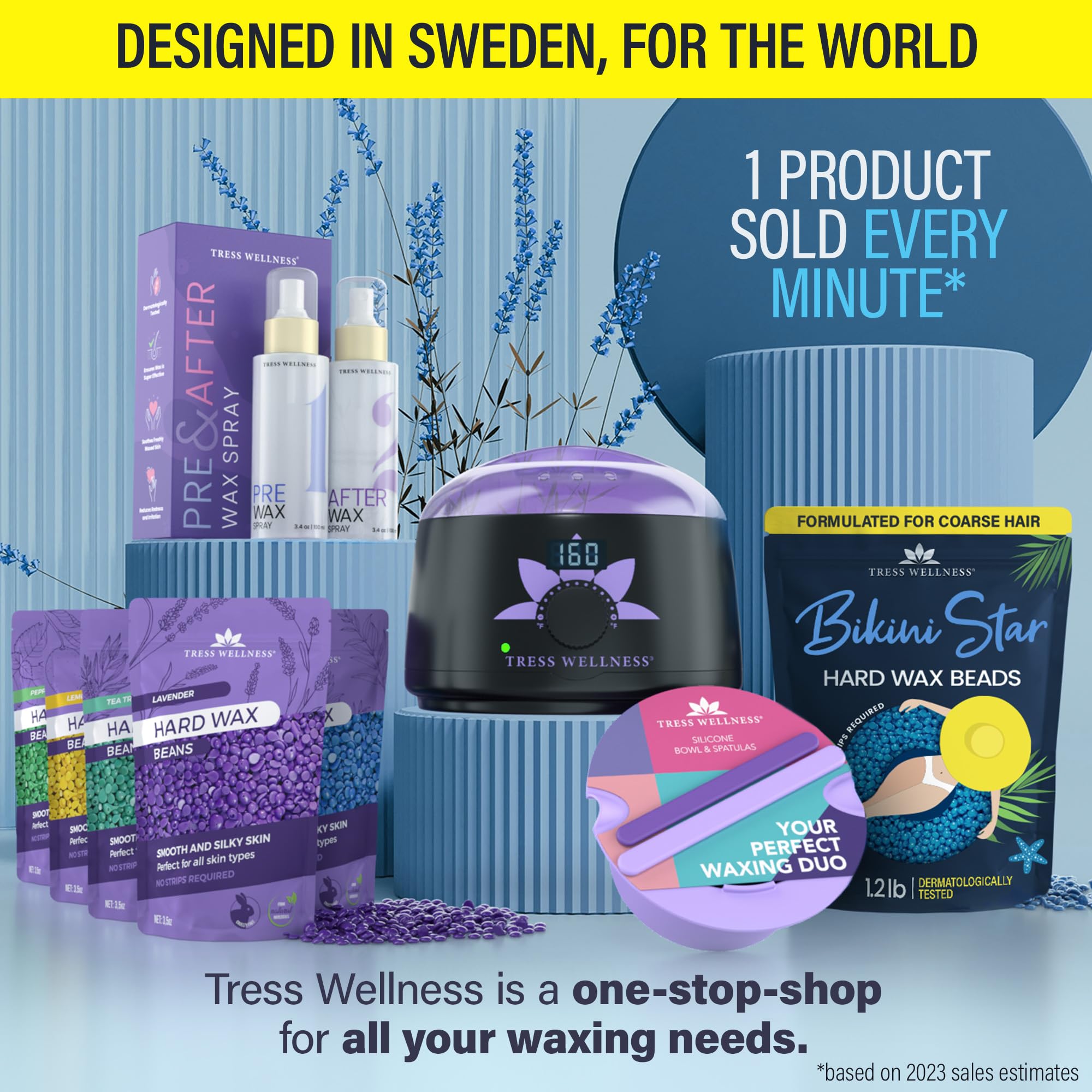 Tress Wellness finished-skin after-wax image suggesting smooth bikini and full-body results.