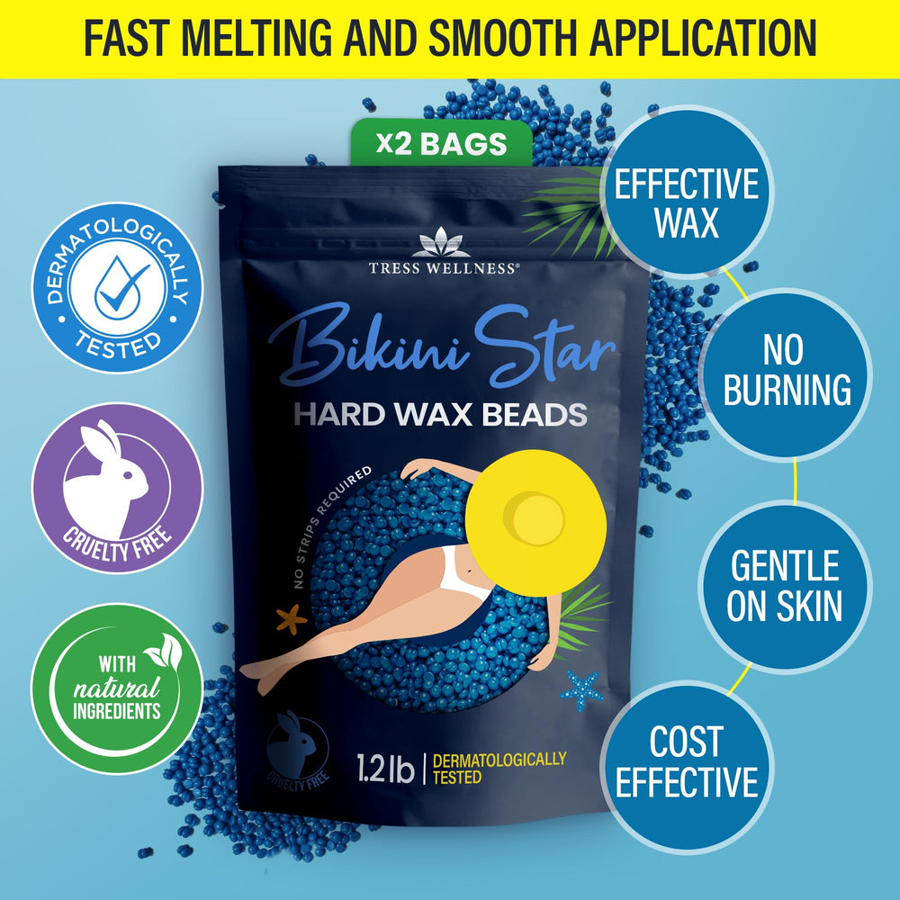 Tress Wellness home waxing guide image implying beginner-friendly pro tips.