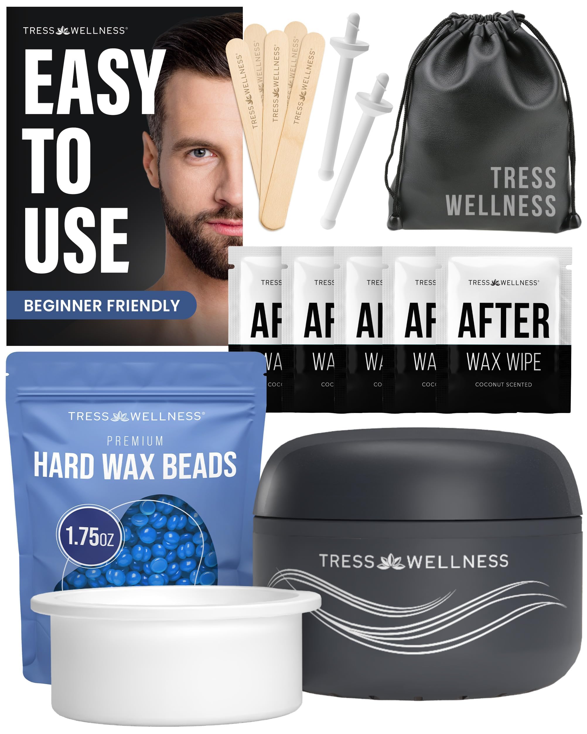 Tress Wellness Nose Wax Kit USB pot image shows quick warm setup for precise nose waxing