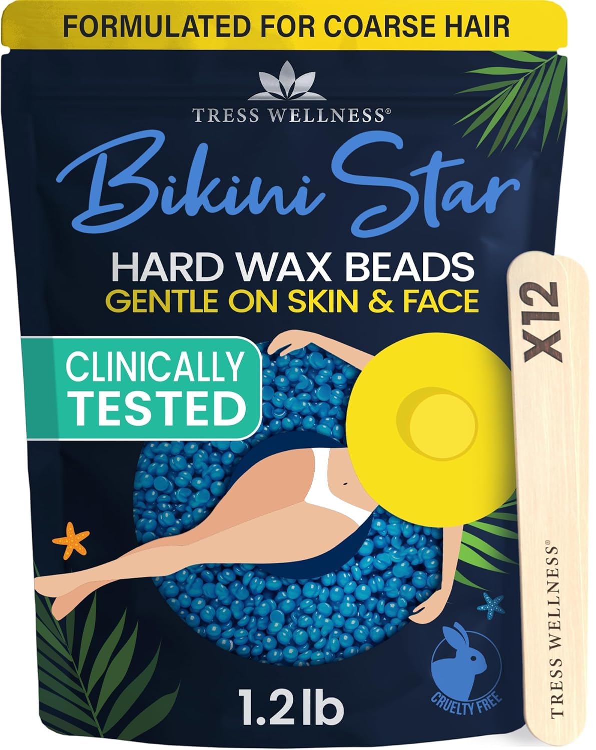 Tress Wellness sea kiss scented bikini wax beads for smooth hair removal