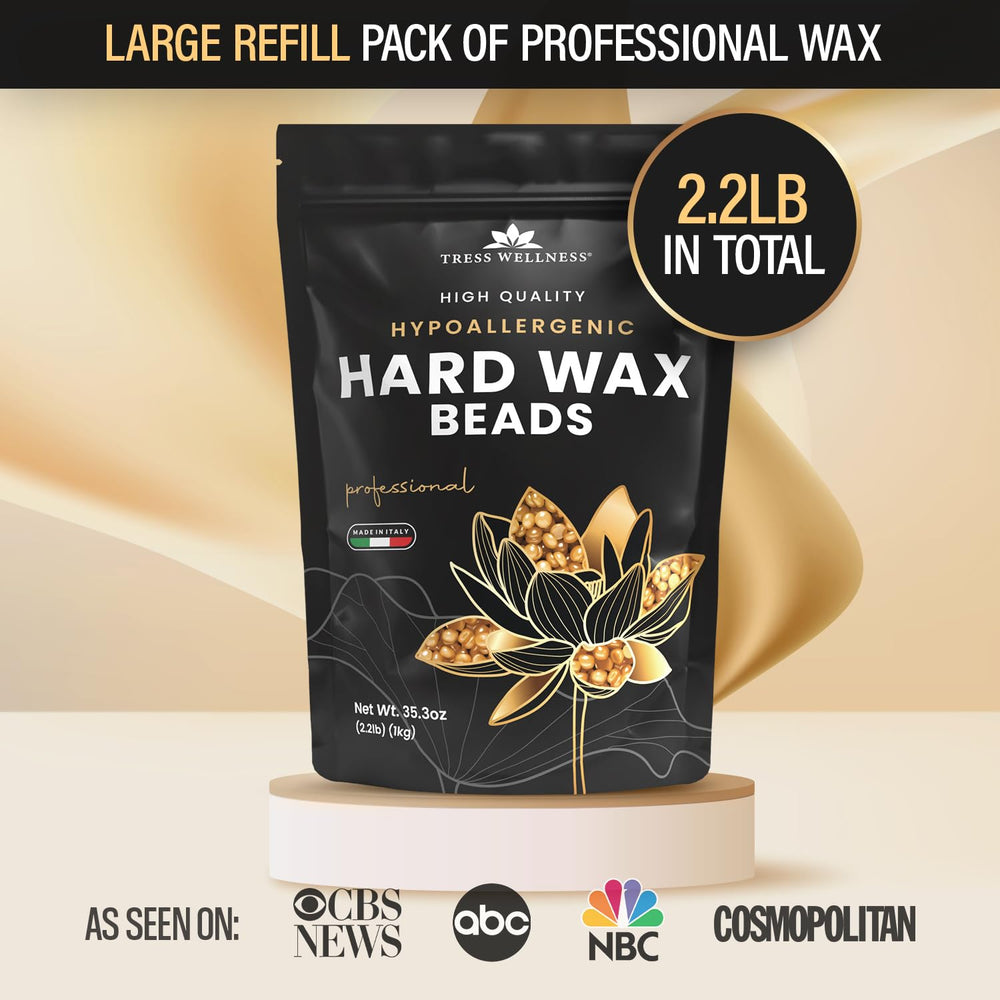 Tress Wellness wax beads 2-2lb open jar — convenient at-home bikini and body waxing.