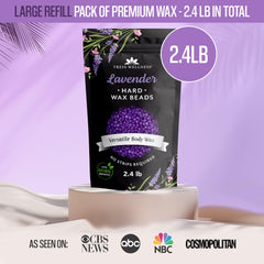 Tress Wellness lavender wax beads close-up showing smooth texture