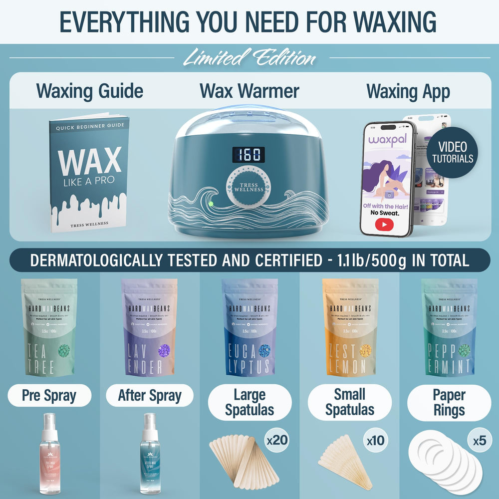 Tress Wellness waxing sticks large and small for precise at-home waxing