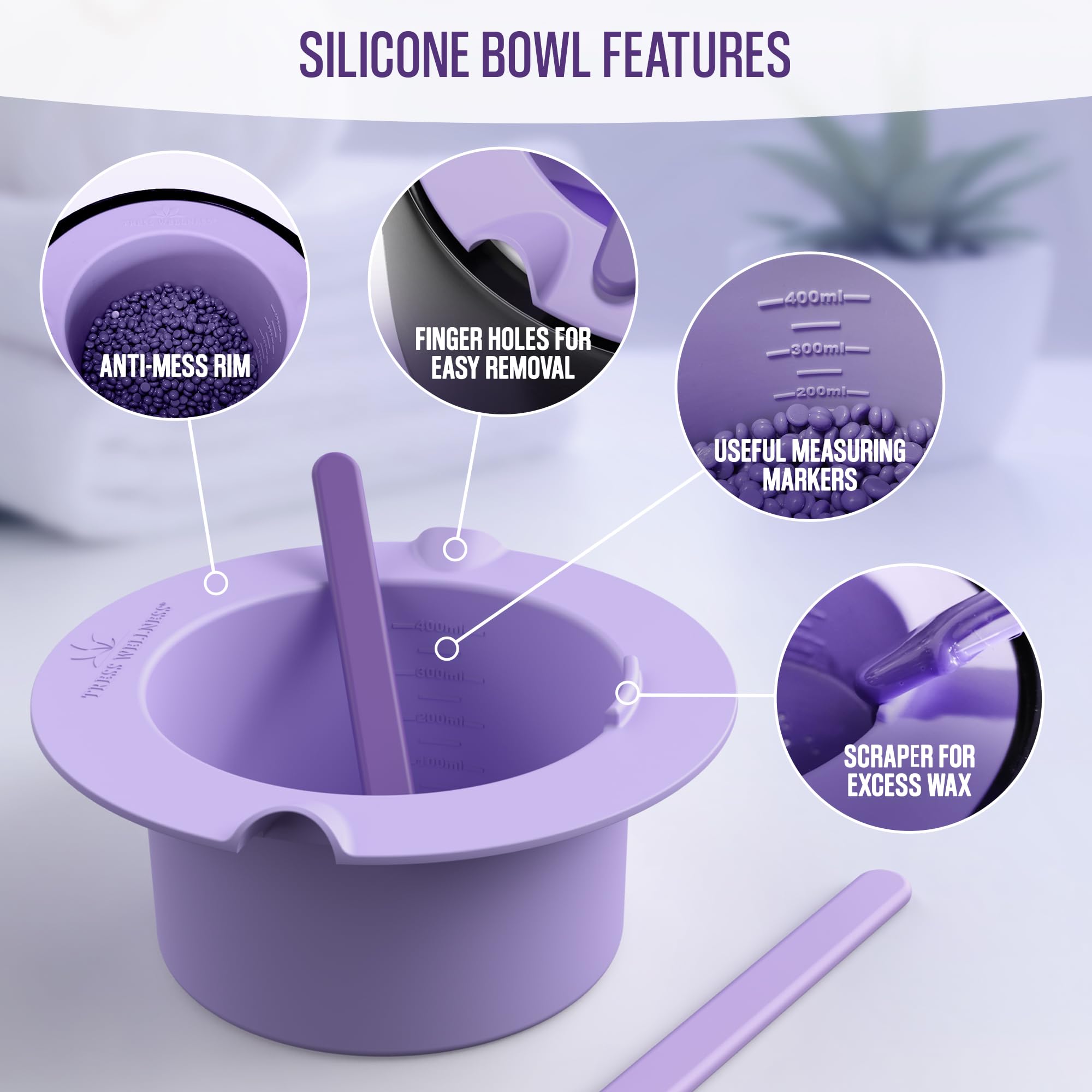Tress Wellness large silicone spatula for smooth, precise wax application
