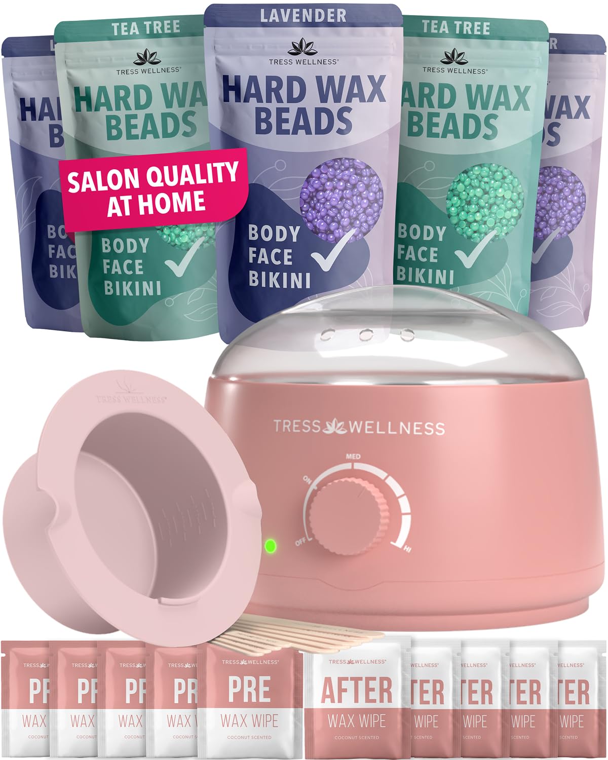 Tress Wellness analogue wax warmer for at-home waxing, beginner-friendly setup