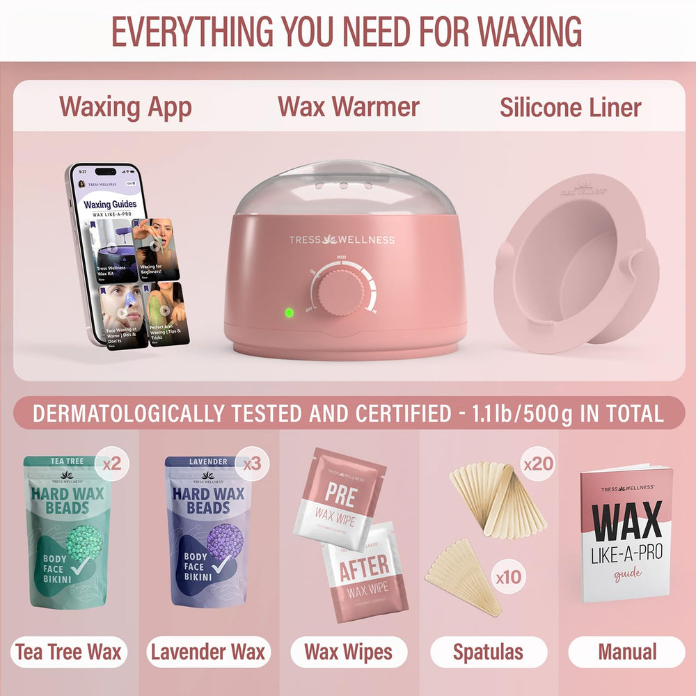 Tress Wellness hard wax beads five bags for salon-style at-home waxing
