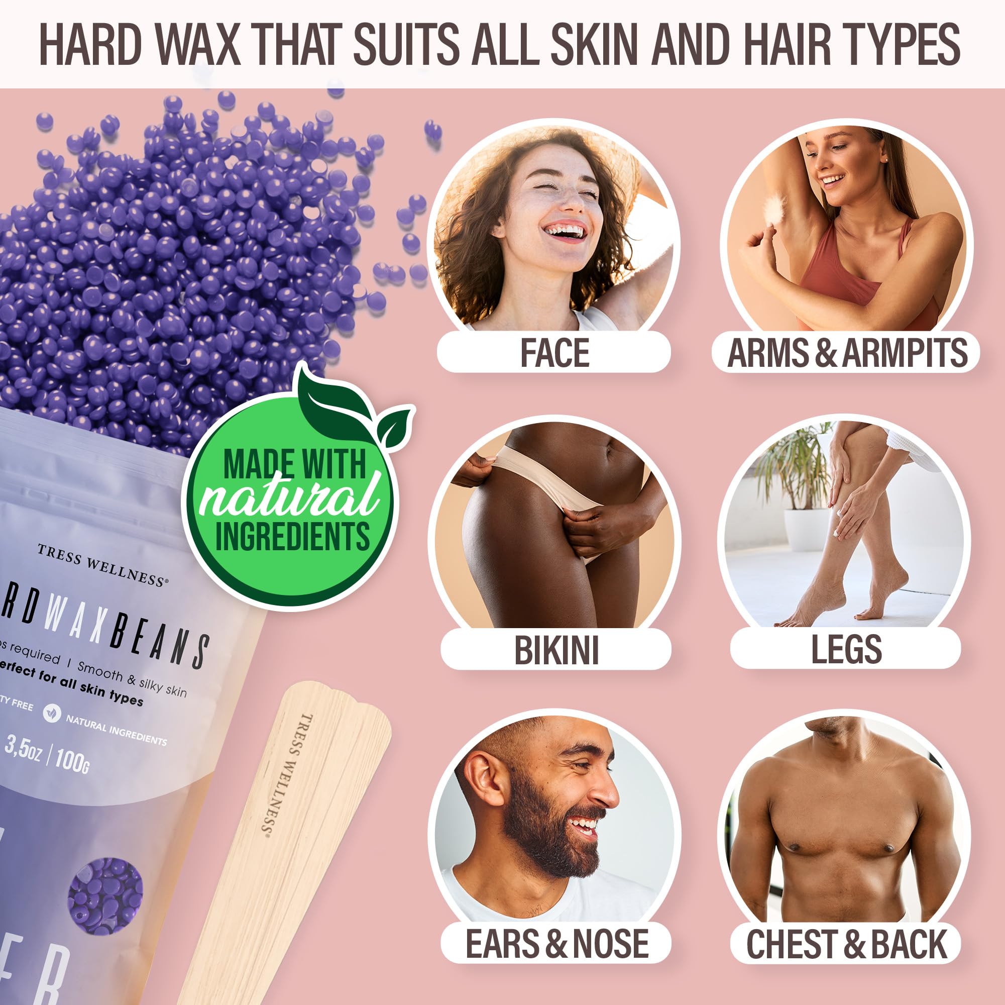 Tress Wellness hard wax beads provide salon-grade hair removal at home