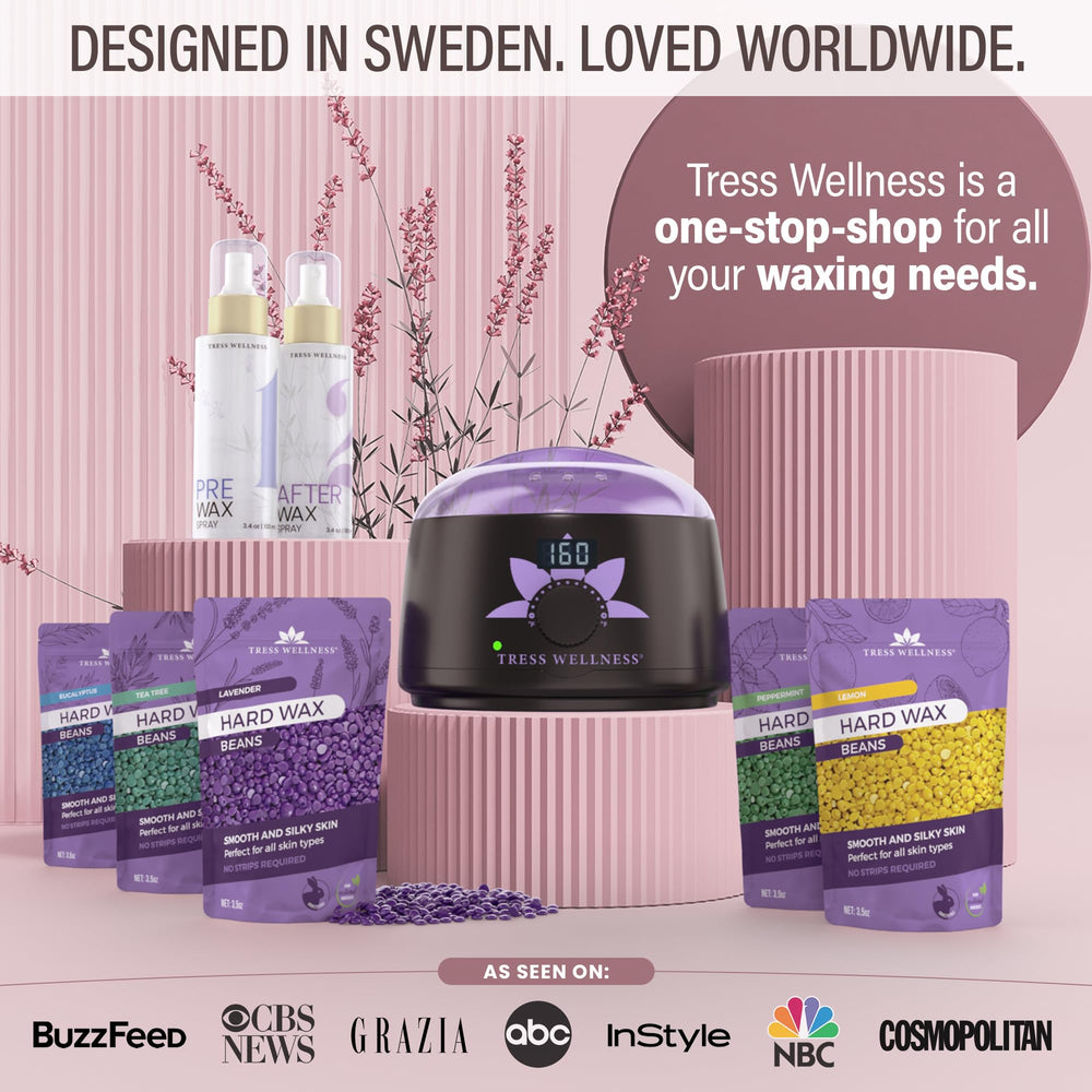 Tress Wellness protective collars and pro-guide support clean, comfortable waxing
