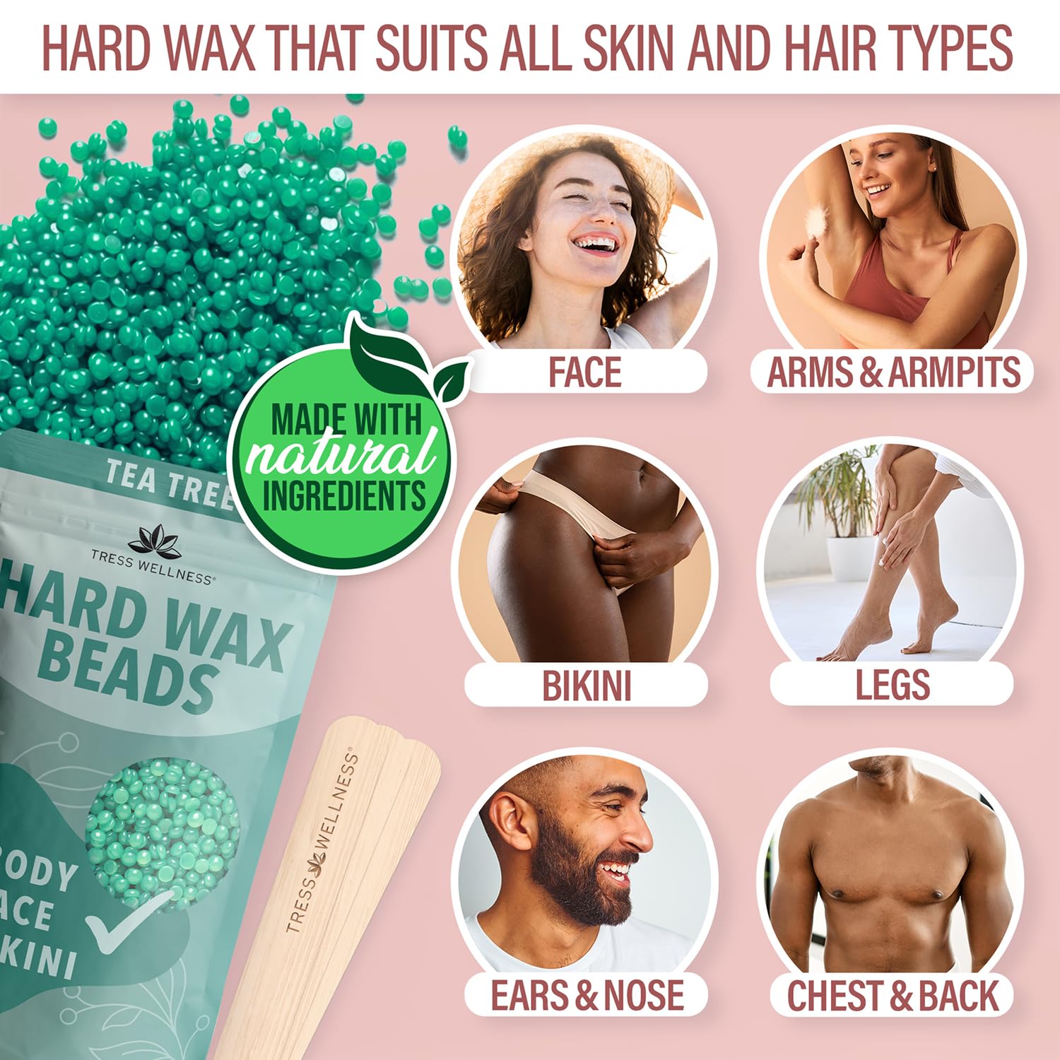 Tress Wellness waxing sticks 30 pieces for precise application on sensitive skin
