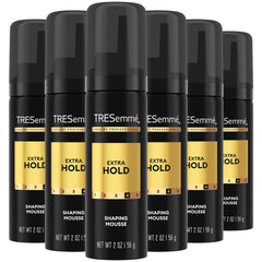 TRESemmé Shaping Mousse travel pack bottles offer on-the-go frizz control and sculpted style.