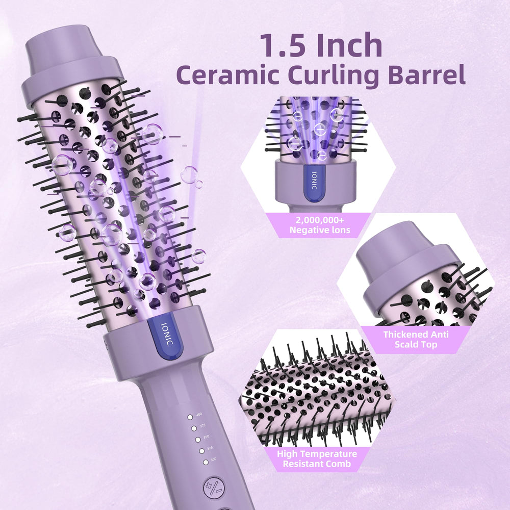 Tresses Touch ceramic barrel close up showing even heat distribution for smooth curls.
