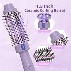 Tresses Touch ceramic barrel close up showing even heat distribution for smooth curls.