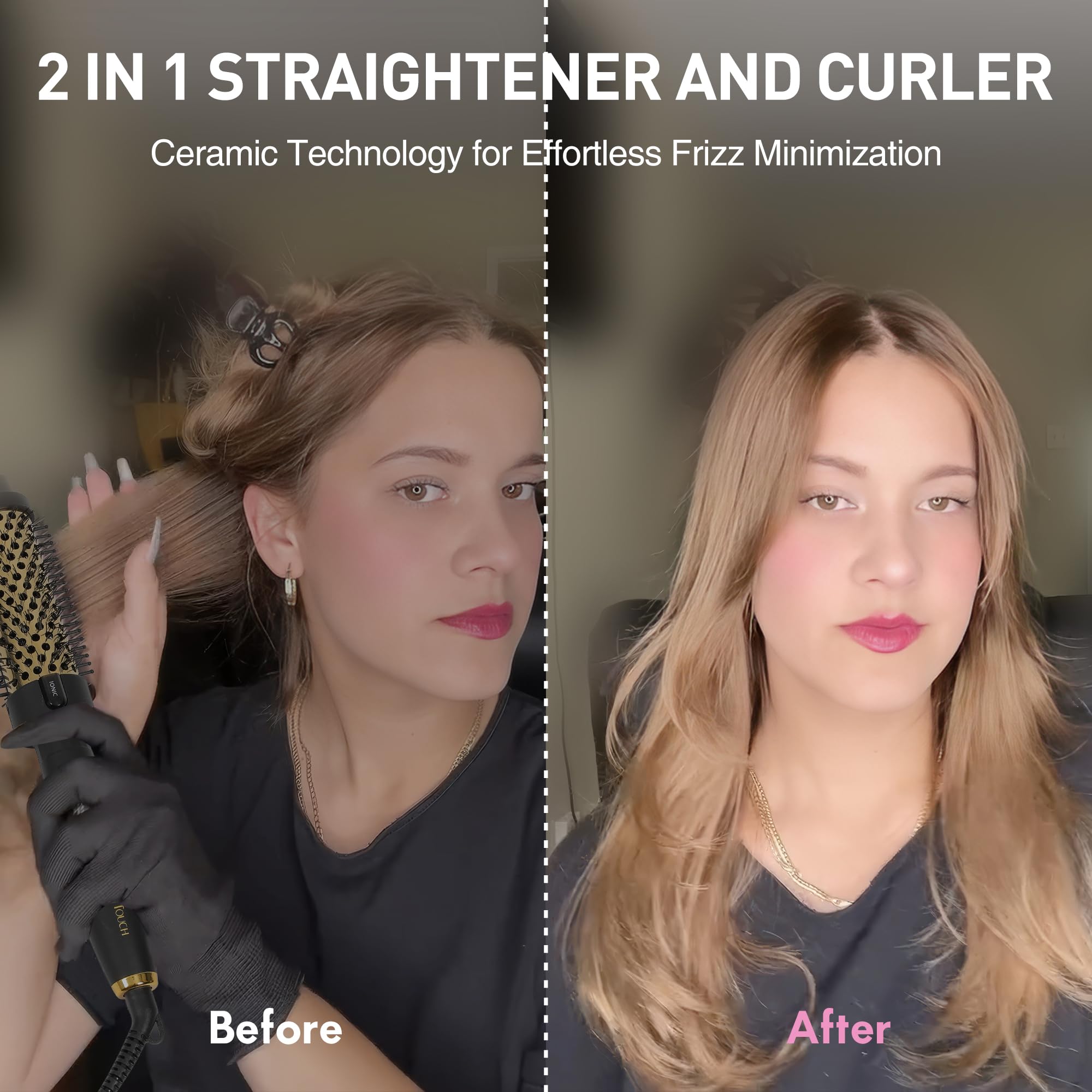 Tresses Touch Glossy gold finish adds premium feel and grip