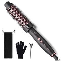 Tresses Touch Thermal Brush close-up shows 1.25-inch barrel for even curls.