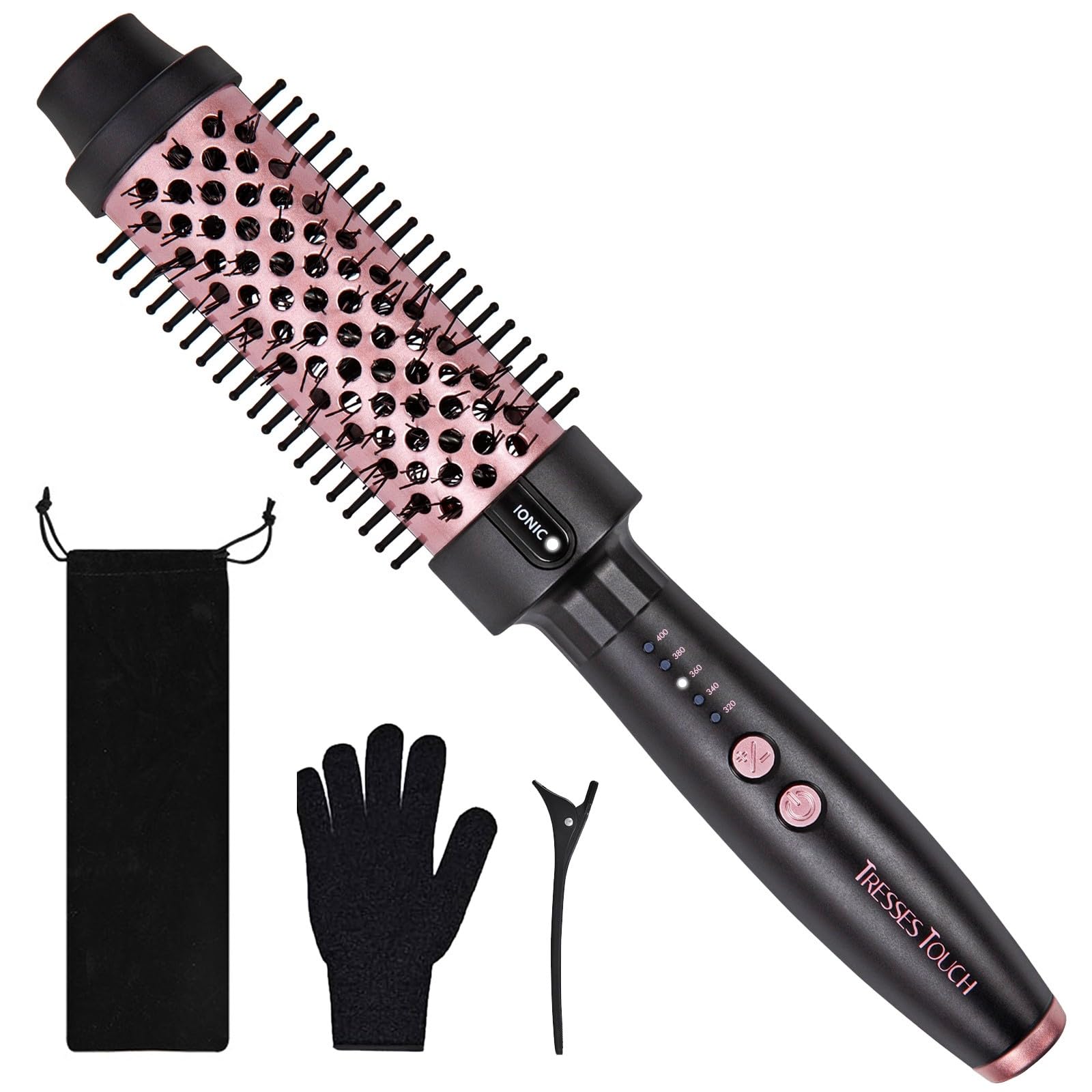 Tresses Touch thermal brush with 1.5-inch barrel delivers quick volume and polished curls.