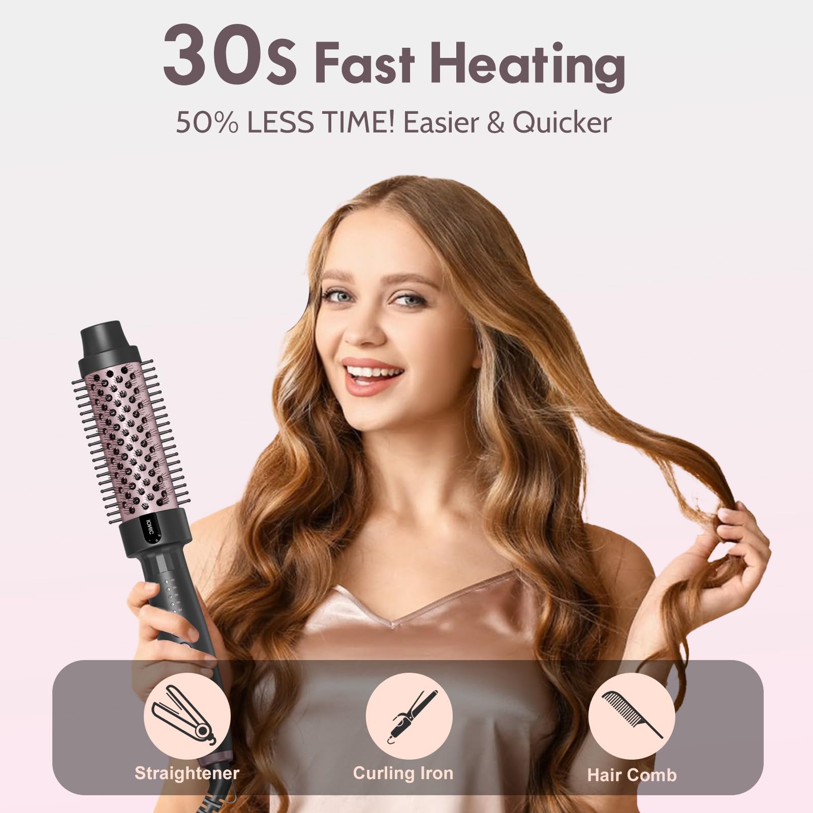 60-minute auto shutoff feature on the Tresses Touch Thermal Brush for safety.