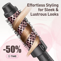 Ionic technology in the Tresses Touch Thermal Brush reduces static during styling.