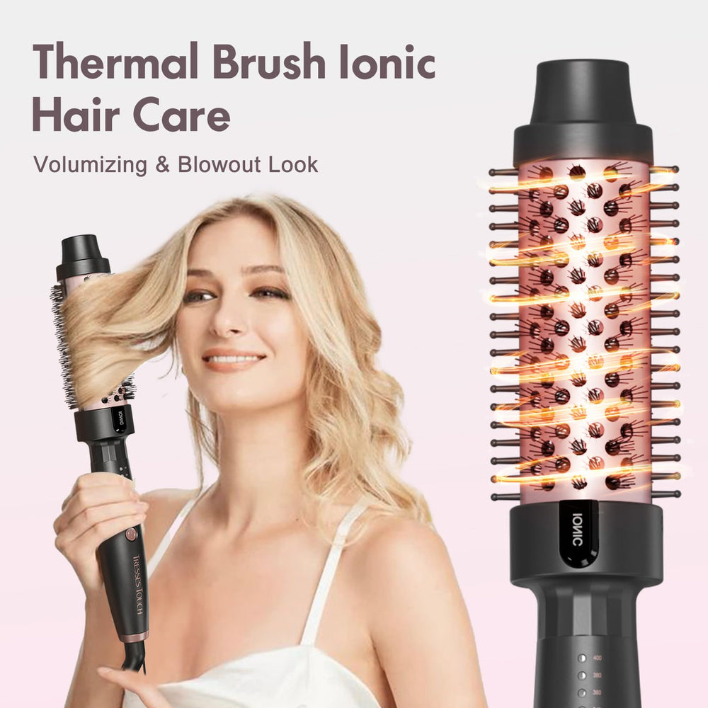 Tresses Touch negative-ion technology reduces frizz for sleeker hair.
