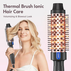 Tresses Touch two heat settings tailor styling for thin or thick hair.