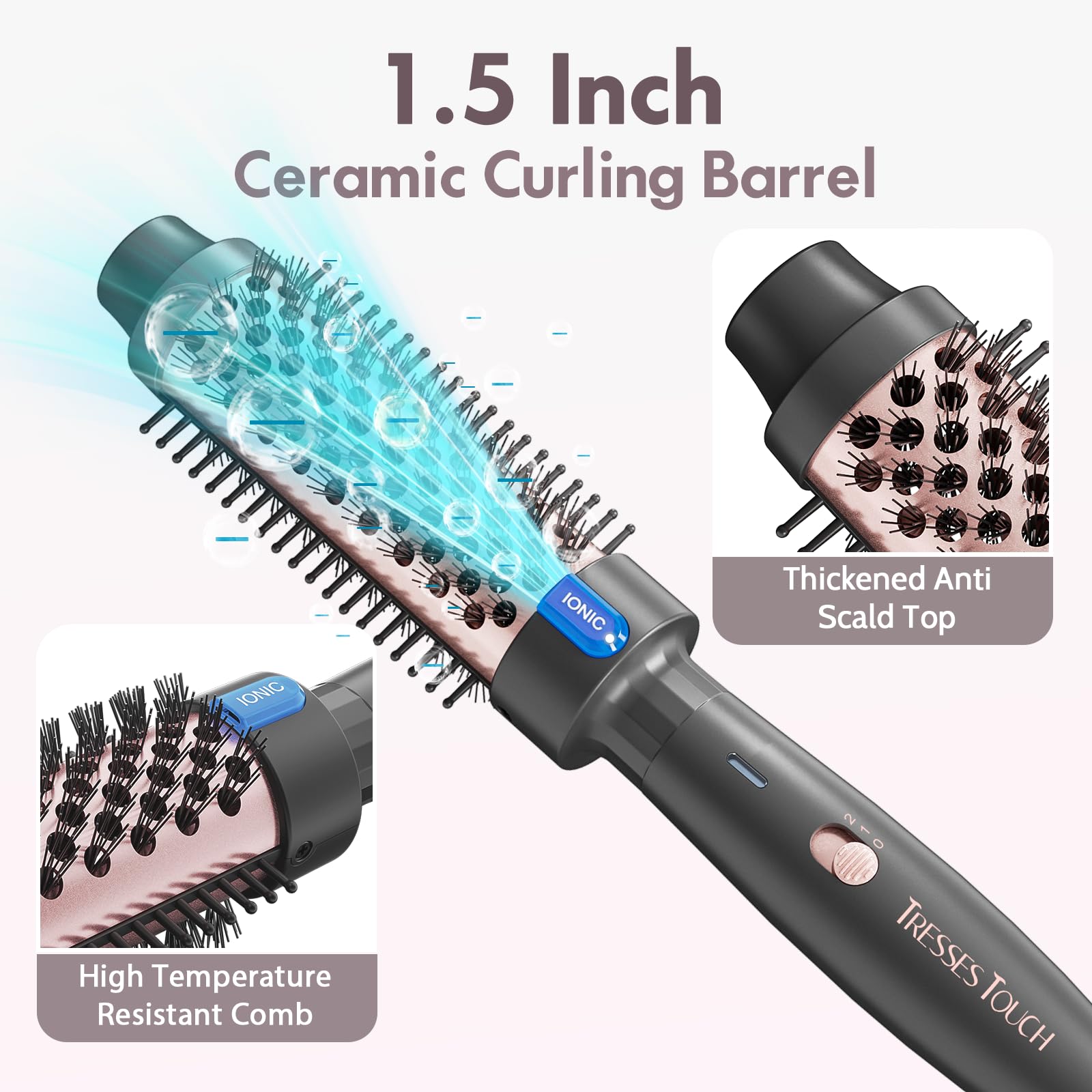 Tresses Touch universal voltage supports travel from 120–240V worldwide.