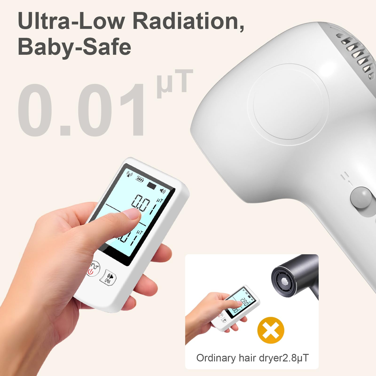 Trewf cordless hair dryer 100 degrees Fahrenheit warm flow for gentle drying