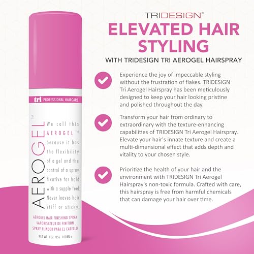 TRI Design Aerogel non-sticky finish leaves touchable, polished hair