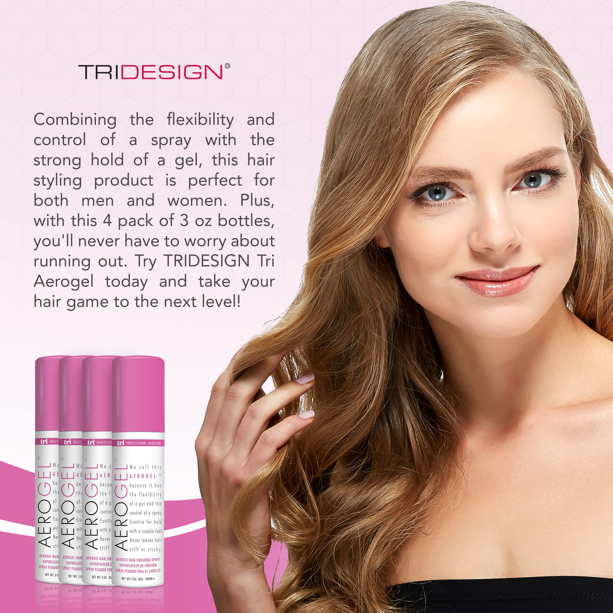 TRI Design Aerogel hairspray enhances volume for fine hair