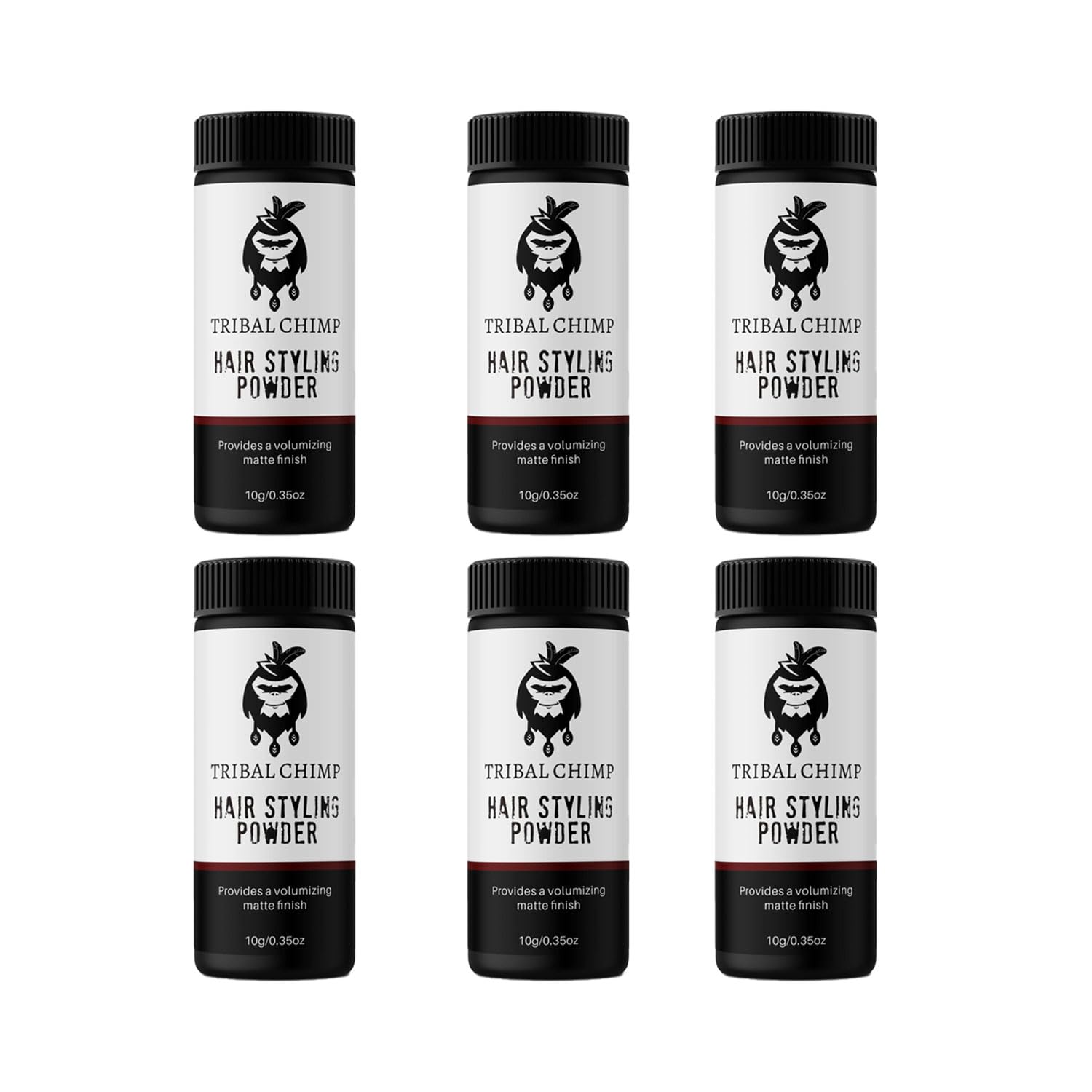 Tribal Chimp hair styling powder bottle provides subtle lift and texture