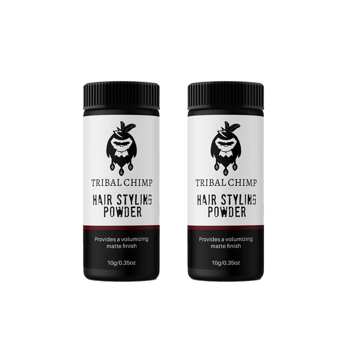Tribal Chimp Hair Styling Powder pack shot shows instant volume and matte, weightless finish.