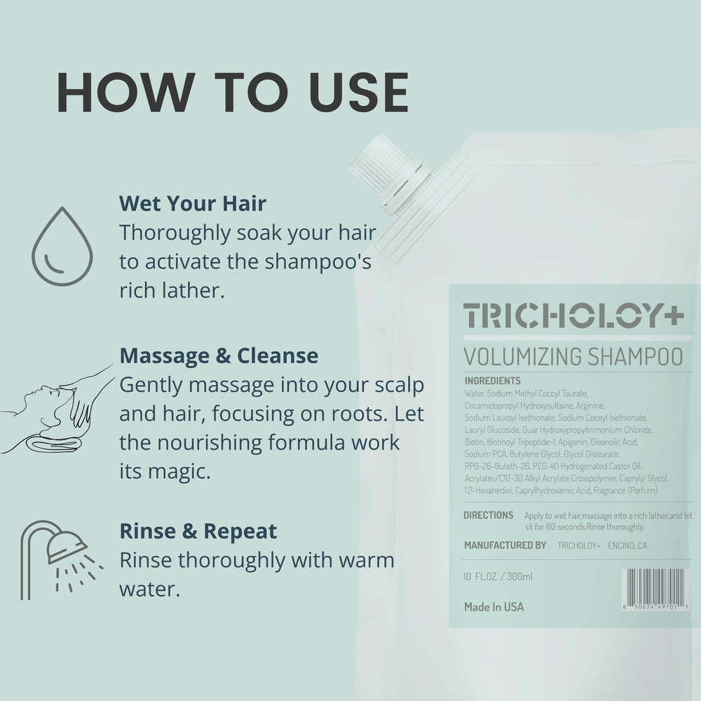 Tricholoy+ color-safe daily-use packaging signals gentle, color-friendly care.