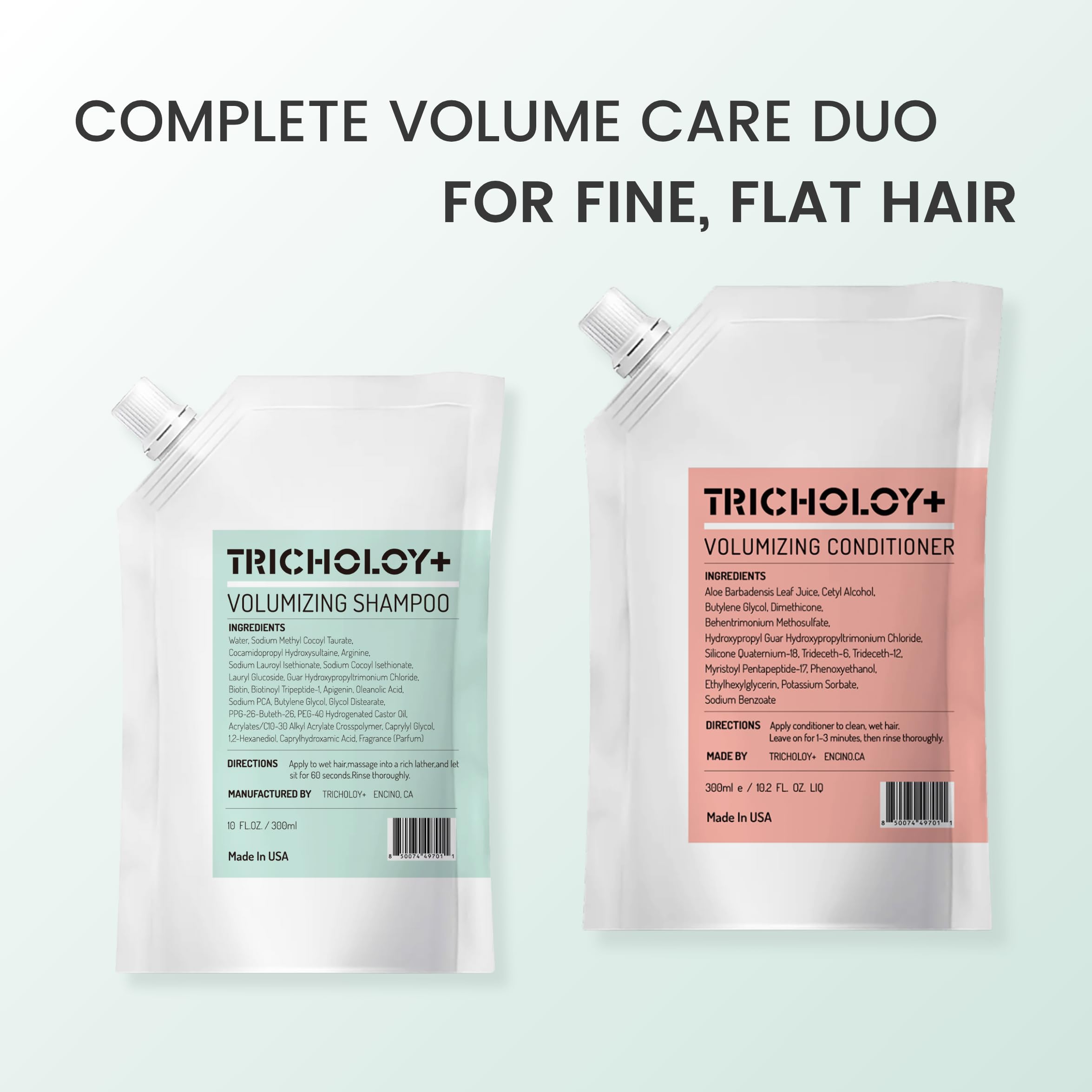 Tricholoy+ soft-shine shot showcases softness and natural shine after wash.