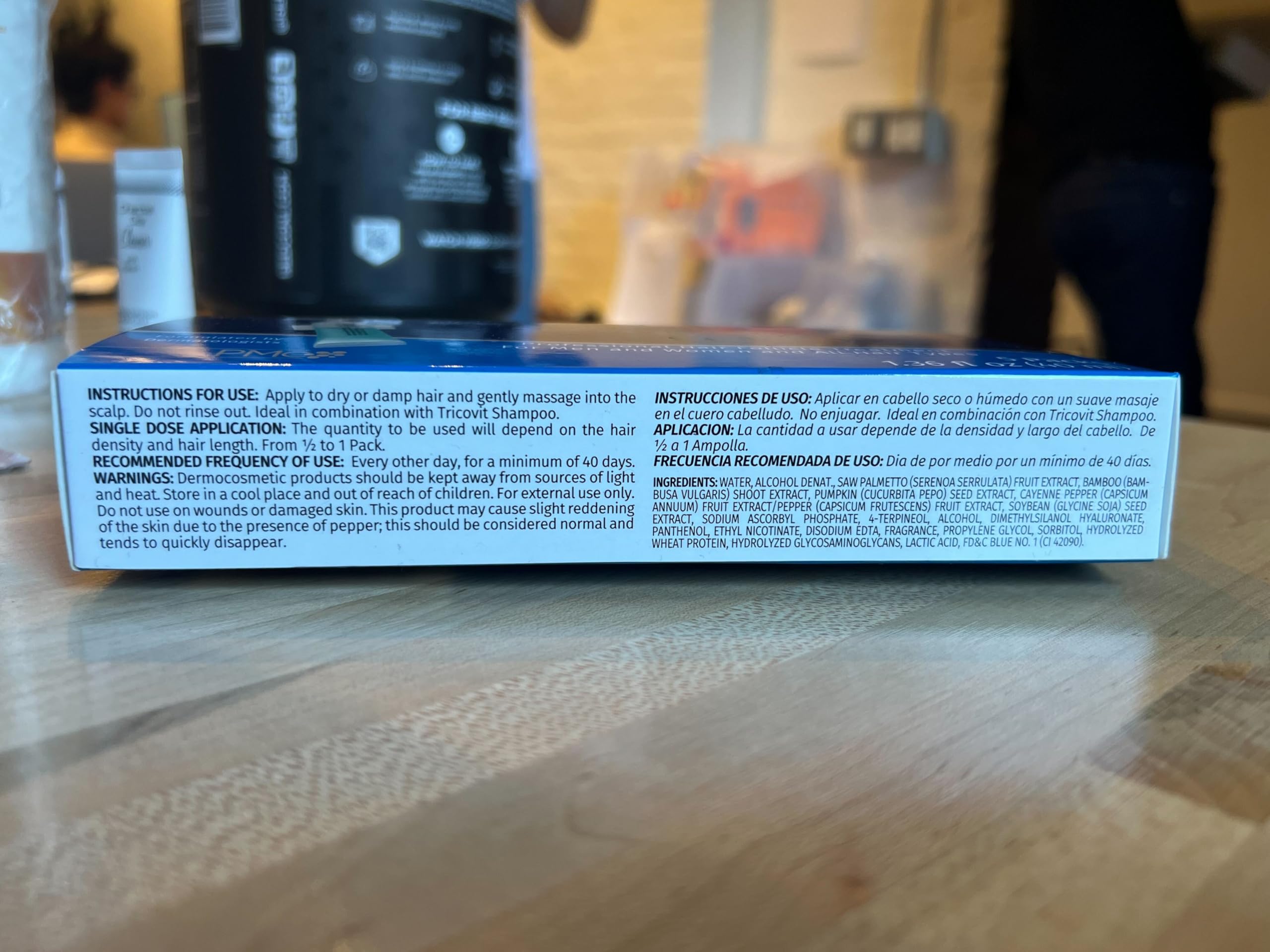 Tricovit Forte dermatologist-approved label emphasizing natural ingredients.