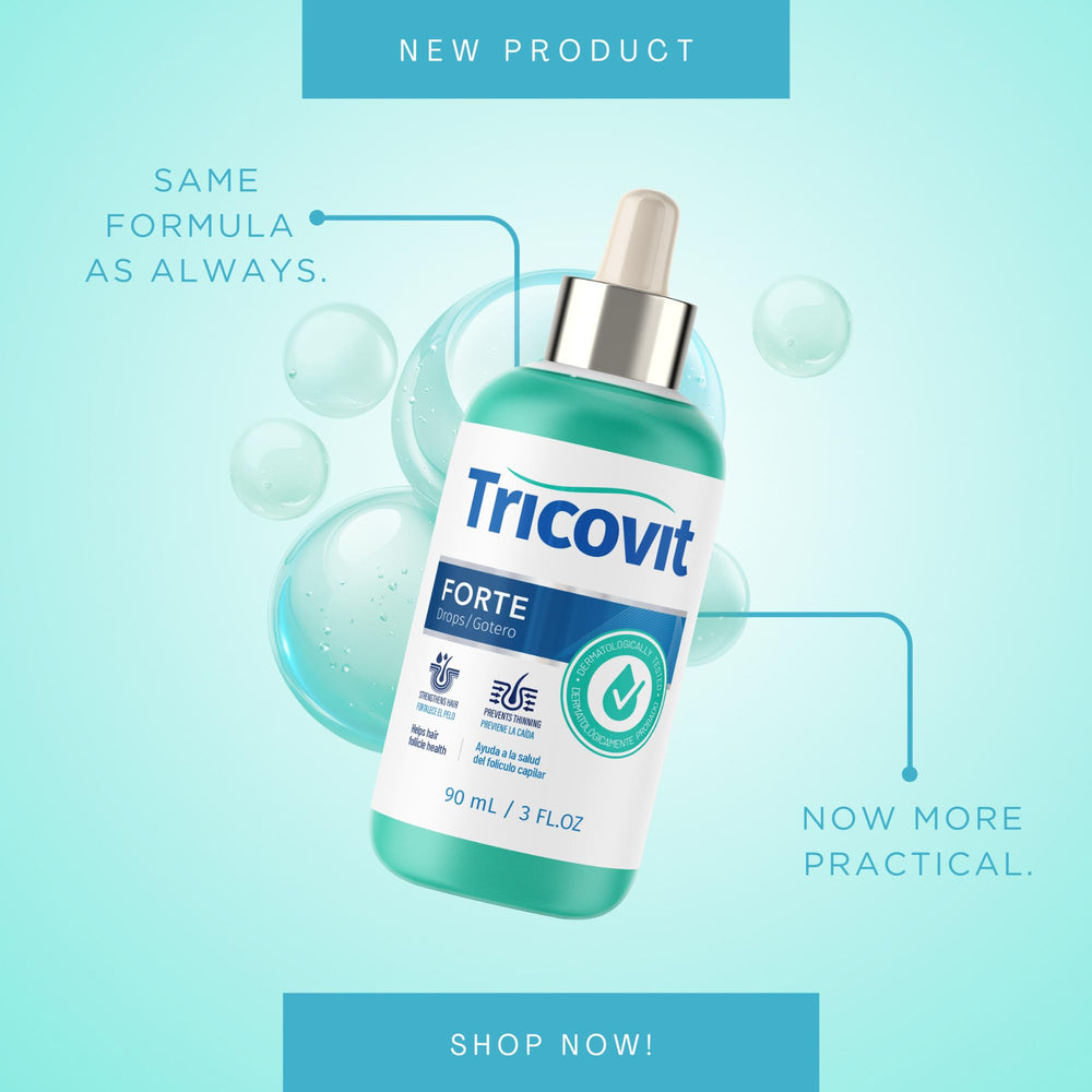 Tricovit Forte Drops dropper applying to scalp for thinning areas.