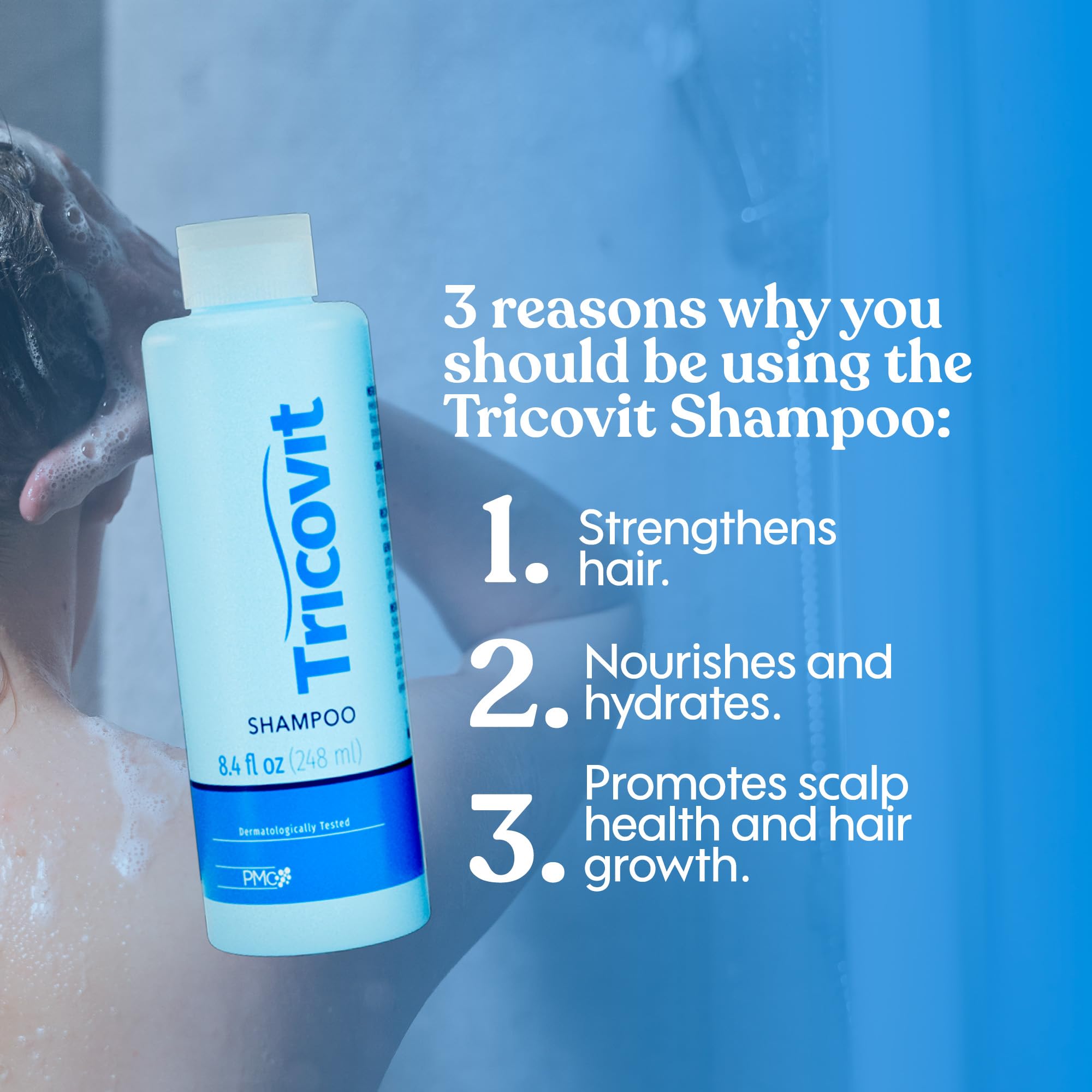Tricovit Scalp Treatment Massage Application demonstrates stimulating care for follicles.