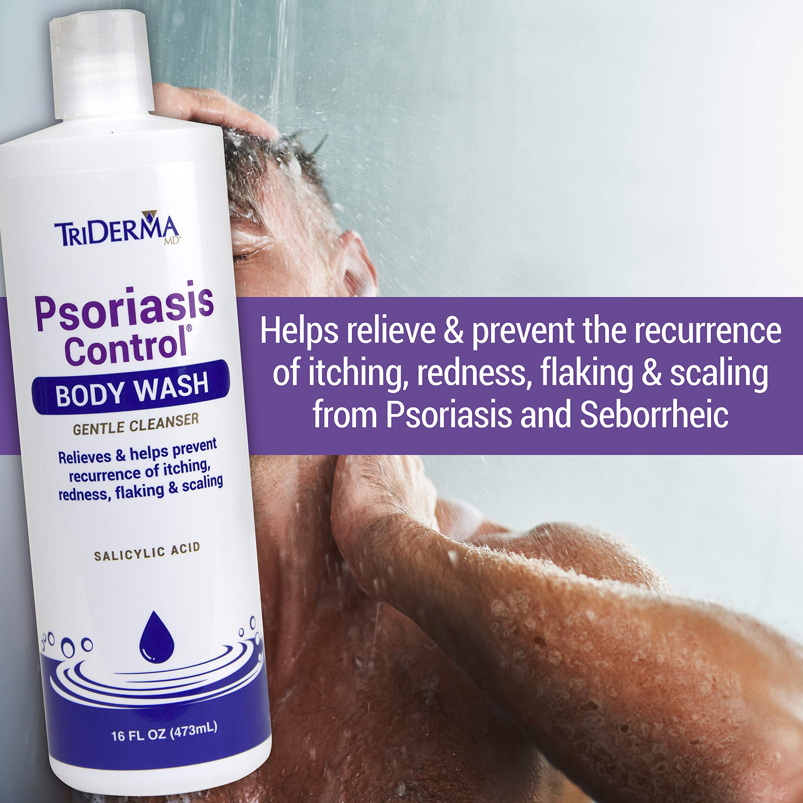 TriDerma psoriasis-care-shampoo-clarifying shows scalp treatment as part of daily routine.