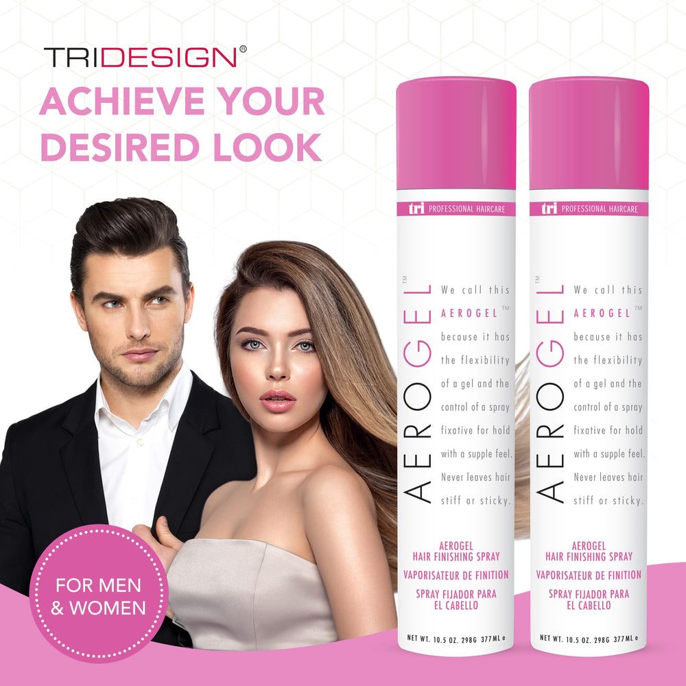 TRIDESIGN Aerogel hairspray closeup of fragrance highlights a fresh scent.