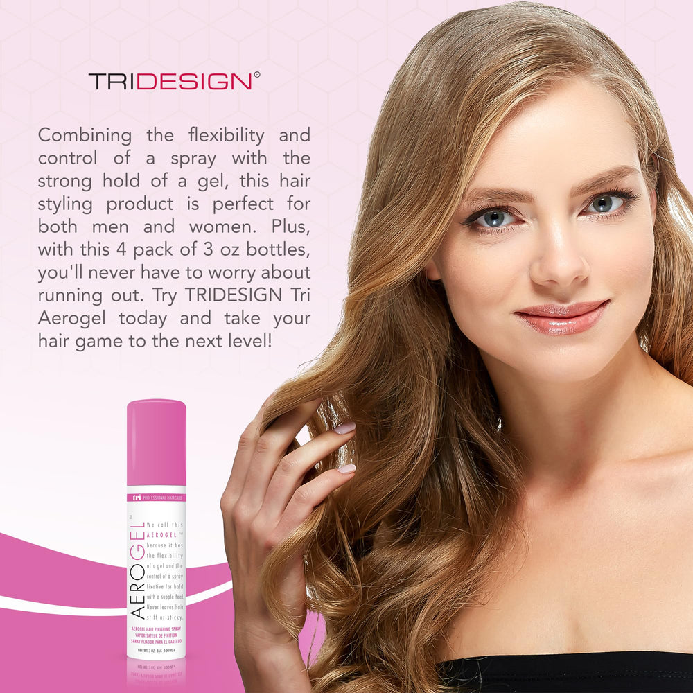 TRIDESIGN Aerogel non-sticky finish delivers volume and lift with no greasy feel.