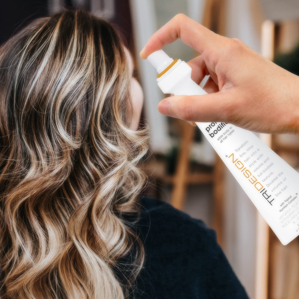 TRIDESIGN Protein Bodifier on all hair types showing versatile lift and fullness