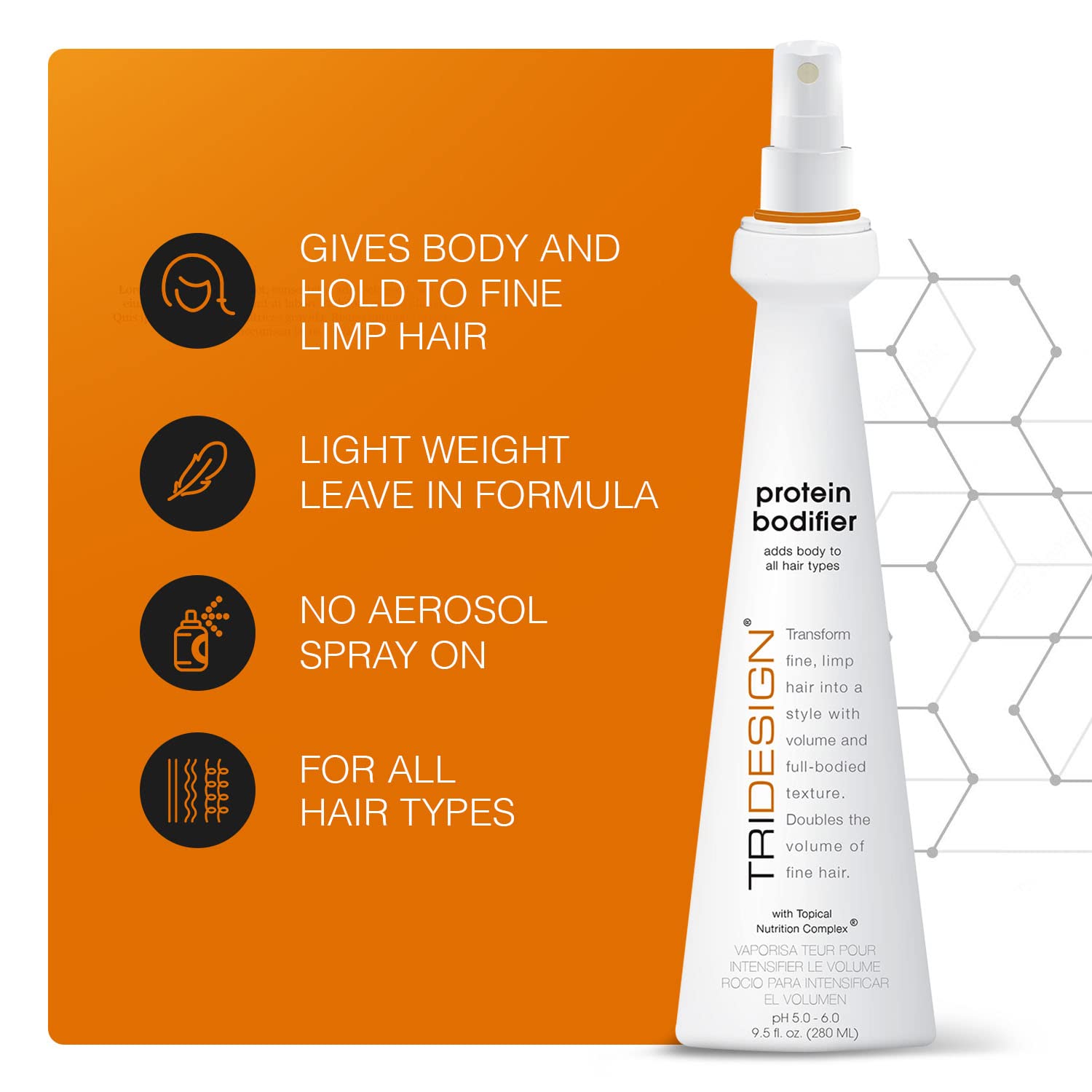 TRIDESIGN Protein Bodifier bottle back detailing lightweight protein blend for lift