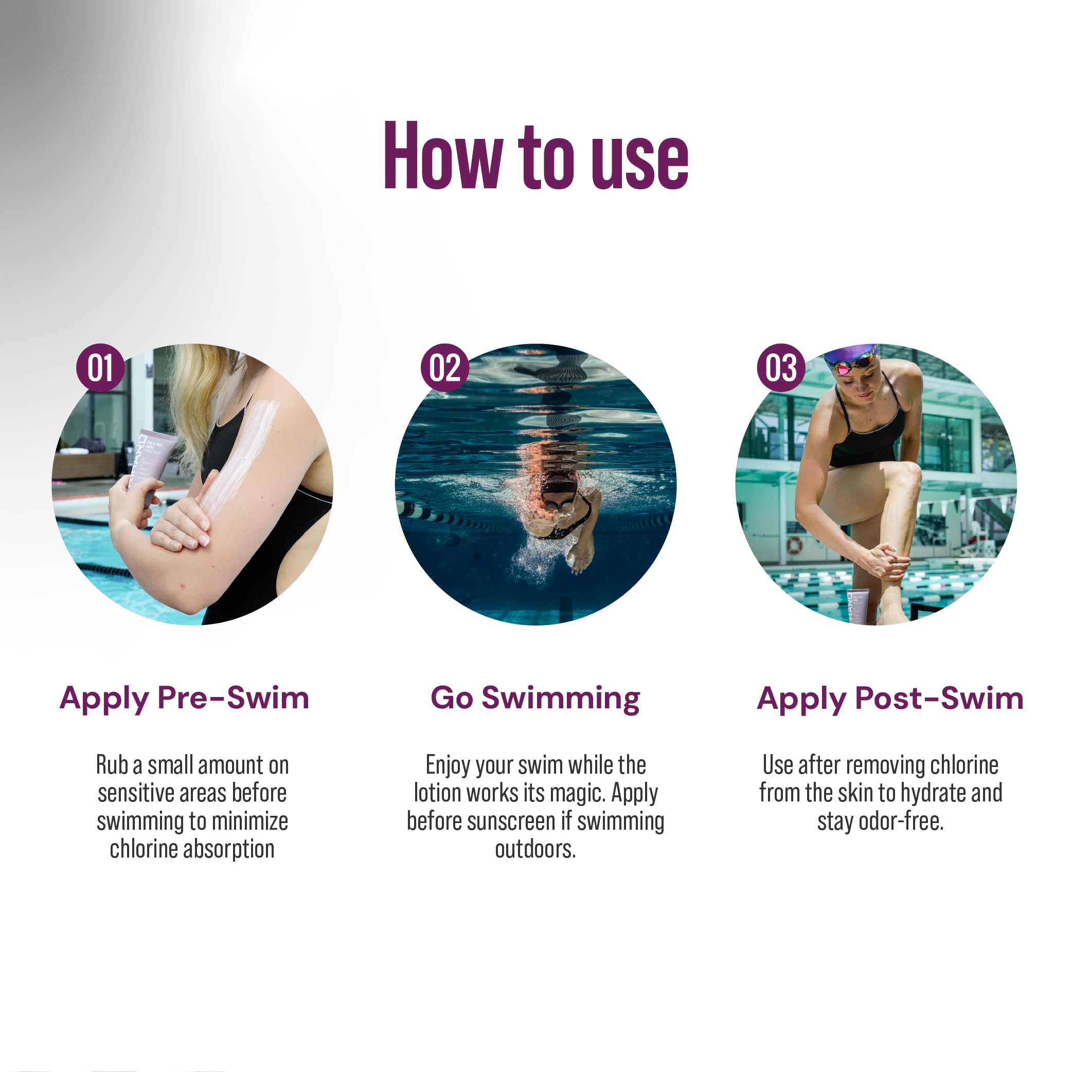 TRIHARD Chlorine Defense dead sea minerals enhance skin care after swimming.