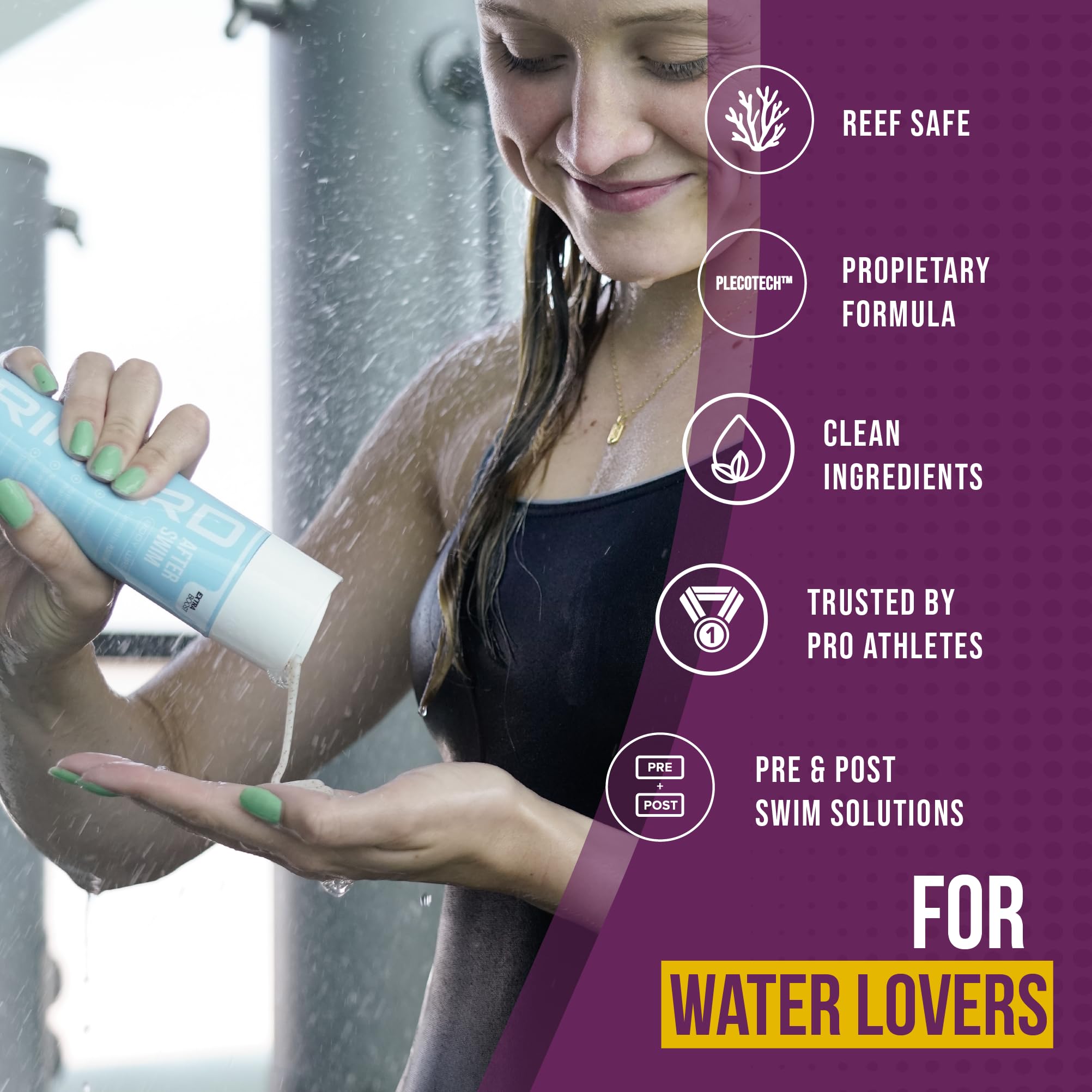 TRIHARD complete chlorine removal bundle Body wash bottle offers cooling cleanse for skin.
