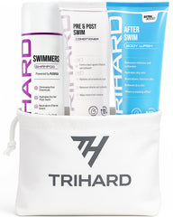 TRIHARD complete chlorine removal bundle Shampoo bottle for pre-swim hair protection.