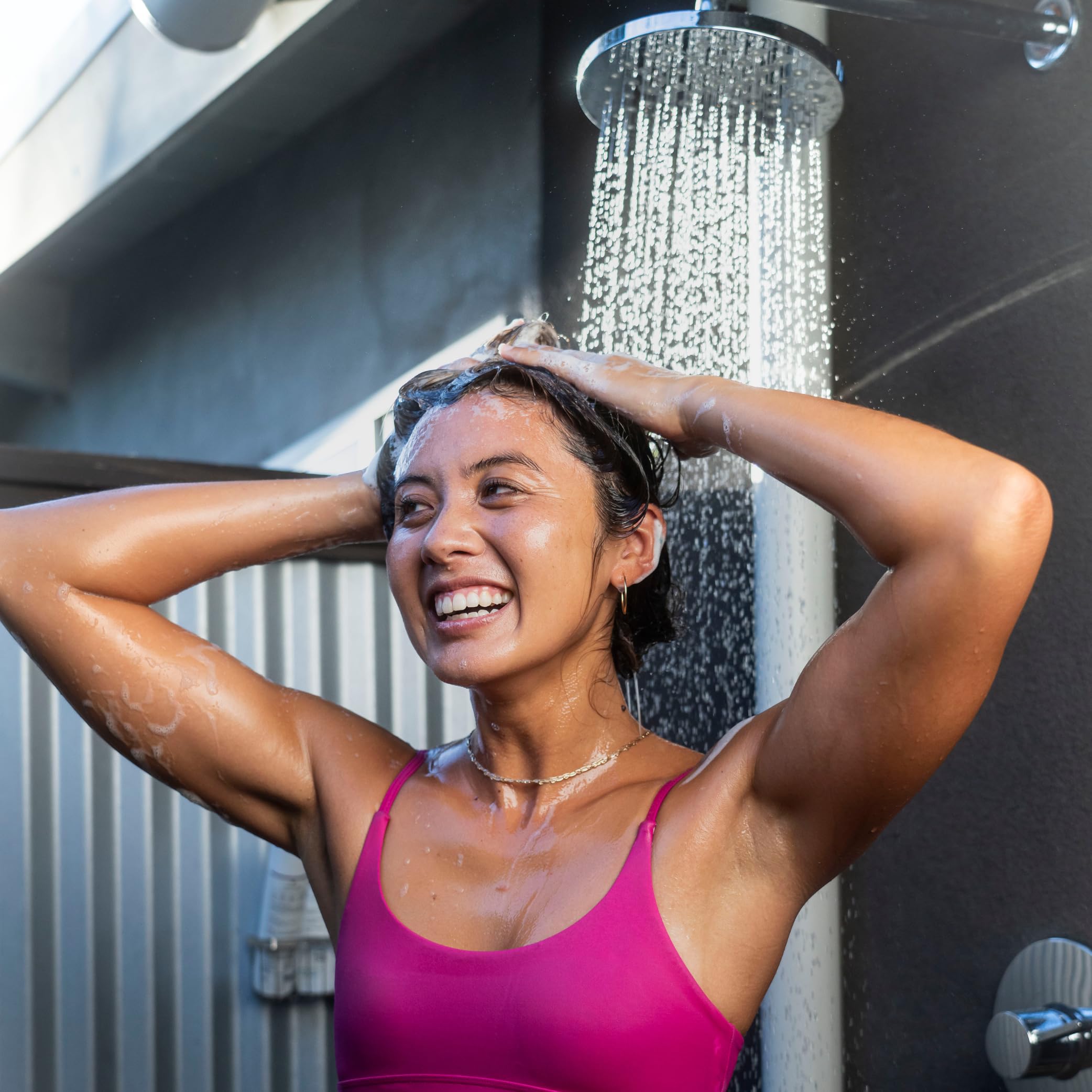 TRIHARD packaging and label emphasizing clean, natural formula for athletes and casual swimmers