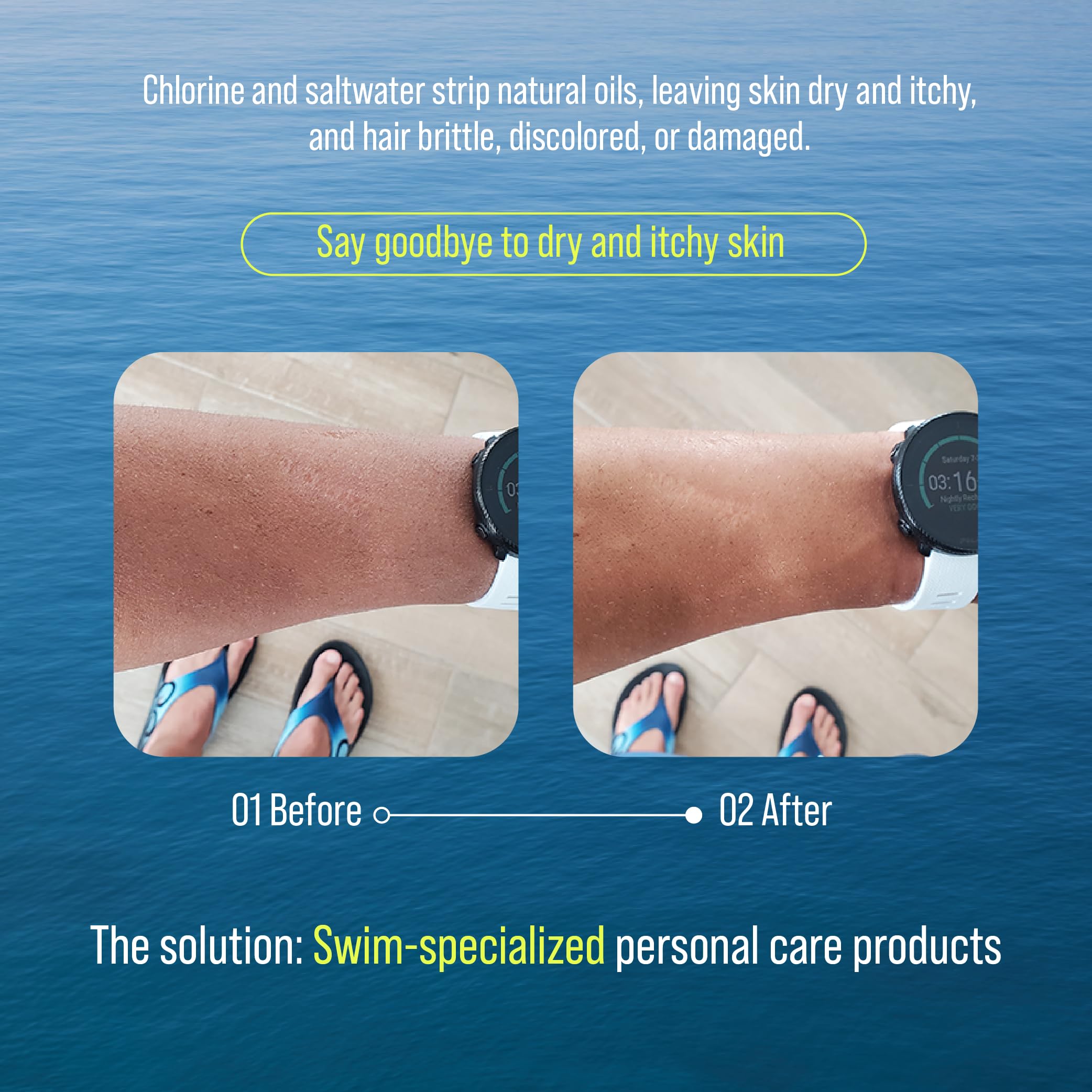 TRIHARD swimmer-friendly-formula vegan non-GMO supports all skin types after swimming.