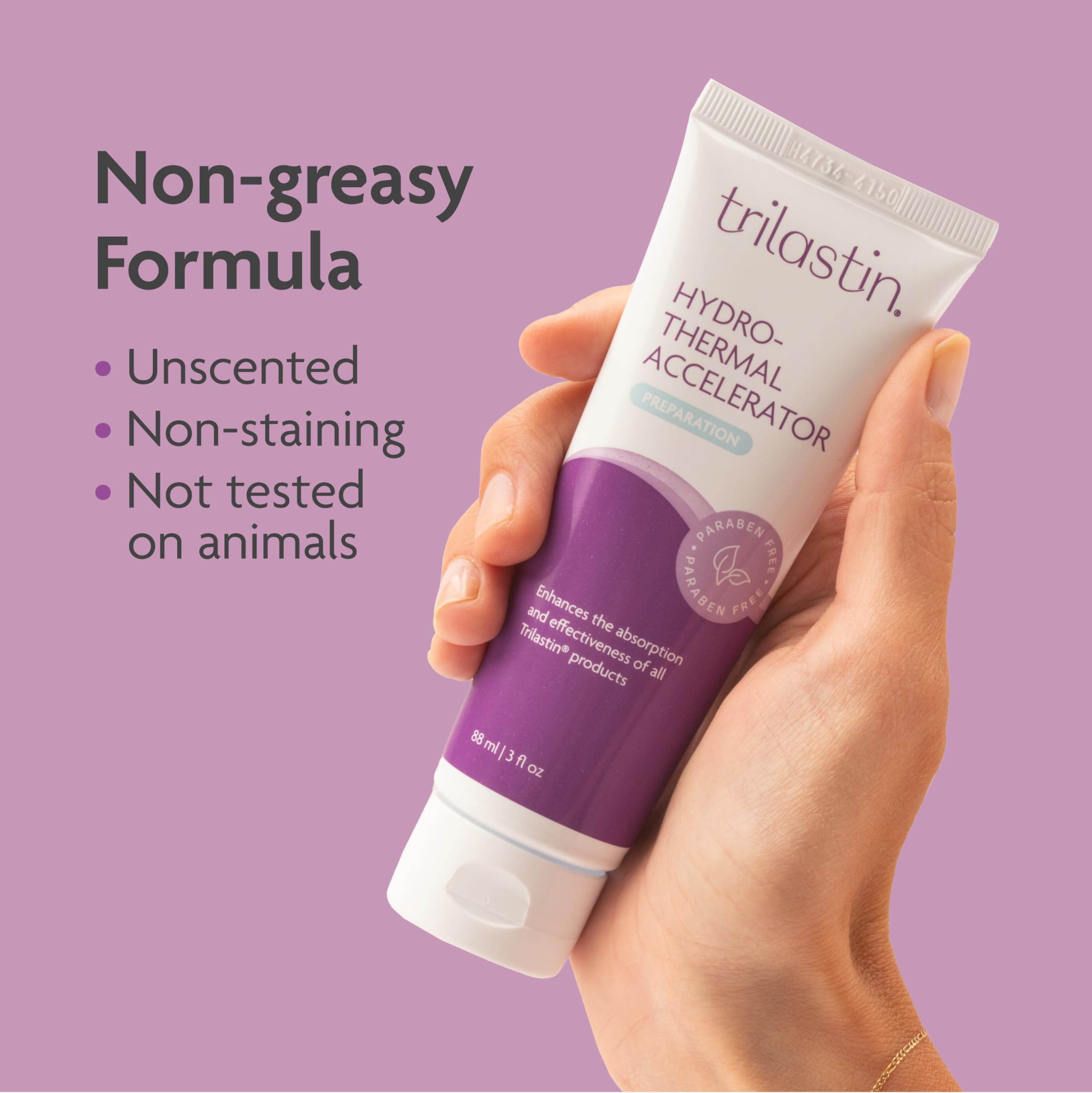 Cruelty-free formulation of TriLASTIN Hydro-Thermal Accelerator