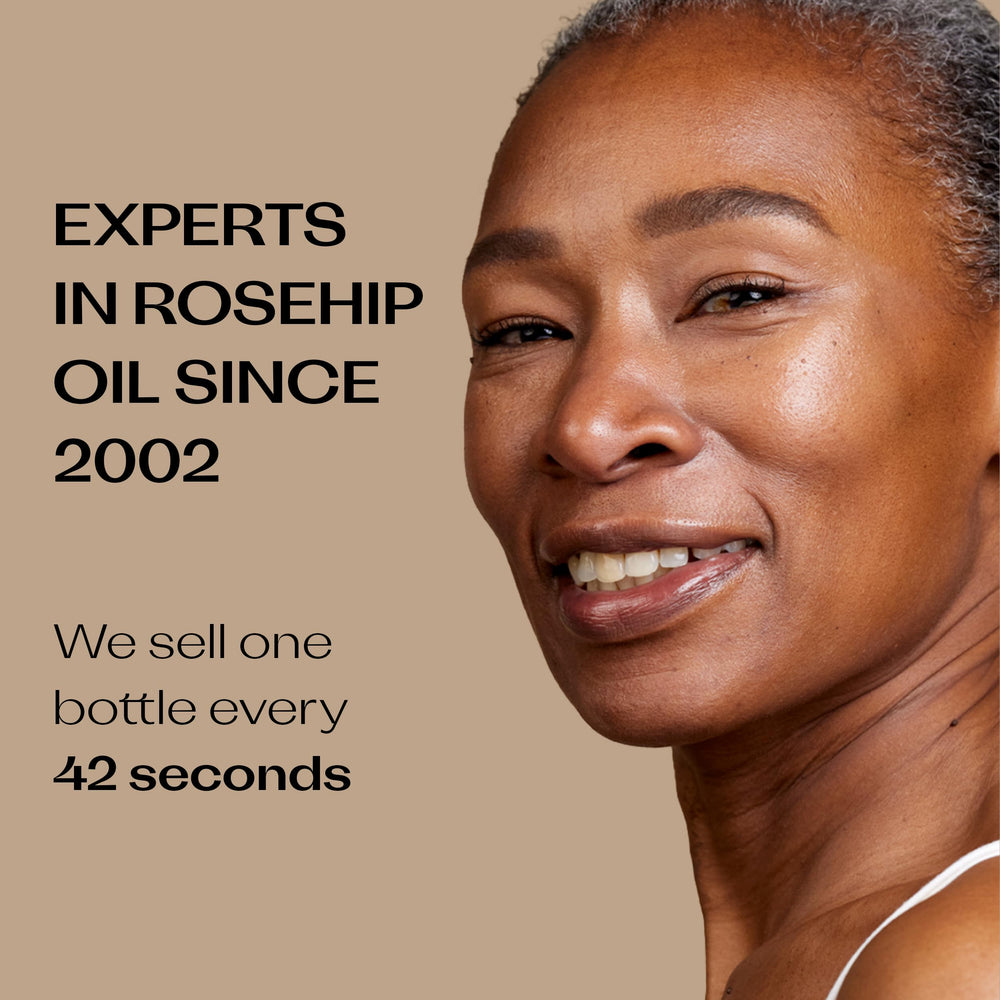 Trilogy Rosehip Oil texture close-up reveals silky absorption.