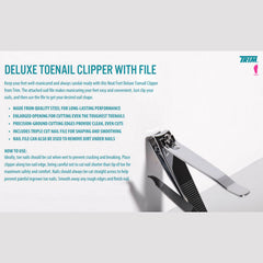 Trim Neat Feet stainless steel nail clipper close-up shows durable, long-lasting performance